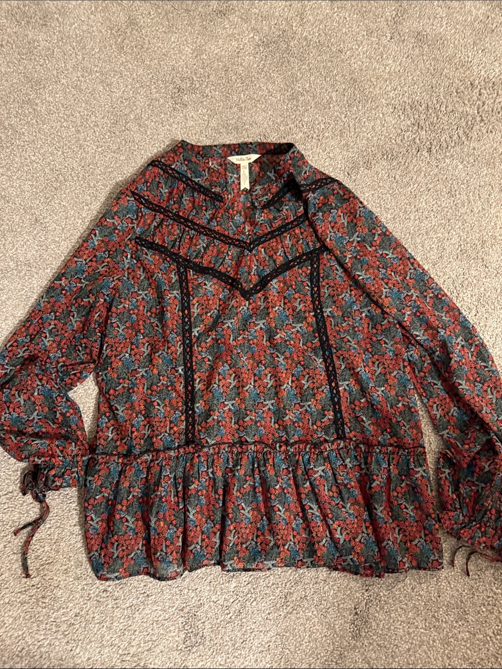 Matilda Jane Floral Peasant Blouse - Rust & Teal